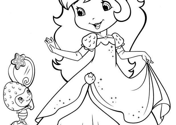 disegni da colorare dolcissima fragolina dolcecuore vestita da principessa