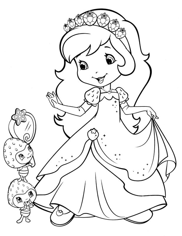 disegni da colorare dolcissima fragolina dolcecuore vestita da principessa
