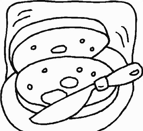 disegni da colorare fetta di pane con burro