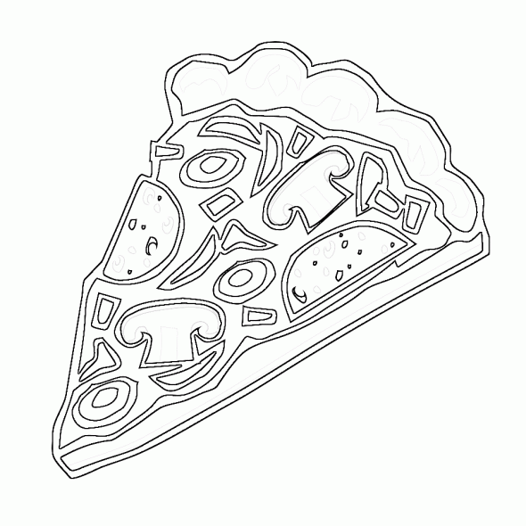 disegni da colorare fetta di pizza perbambini
