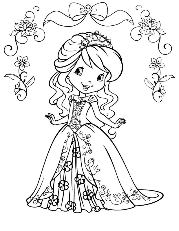 disegni da colorare gratis fragolina dolcecuore vestita da principessa