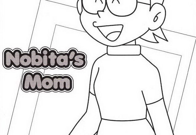 disegni da colorare gratis mamma di nobita per bambini