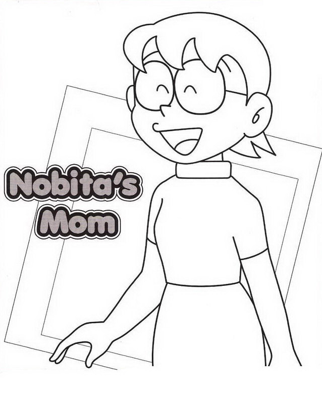 disegni da colorare gratis mamma di nobita per bambini