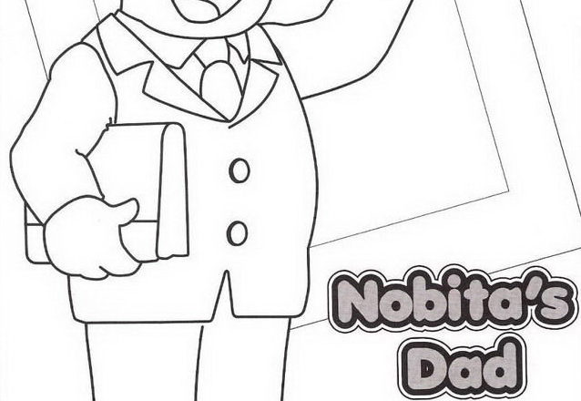 disegni da colorare gratis padre di nobita per bambini