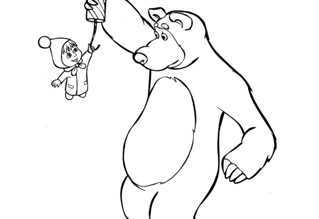 disegni da colorare gratis per bambini masha e orso fuochi d’ artificio