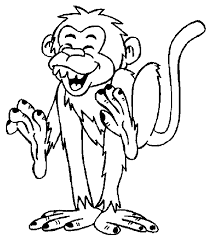 disegni da colorare gratis scimmia con dentini