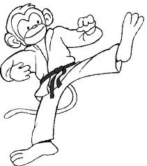 disegni da colorare gratis scimmia karate