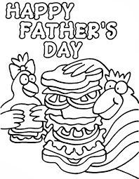 disegni da colorare gratis simpatiche galline mangiano hamburger festa del papà