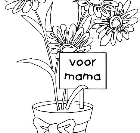disegni da colorare gratis vaso di fiori per la mamma