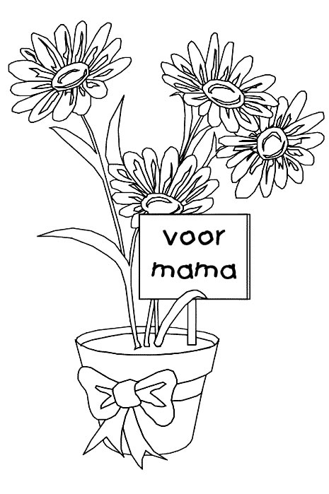 disegni da colorare gratis vaso di fiori per la mamma