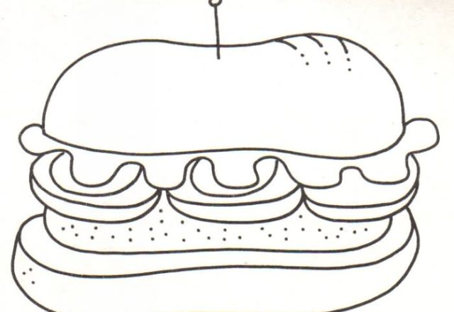 disegni da colorare gustoso panino con formaggio