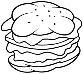 disegni da colorare gustoso panino per bambini