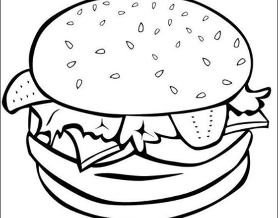 disegni da colorare hamburger sesamo