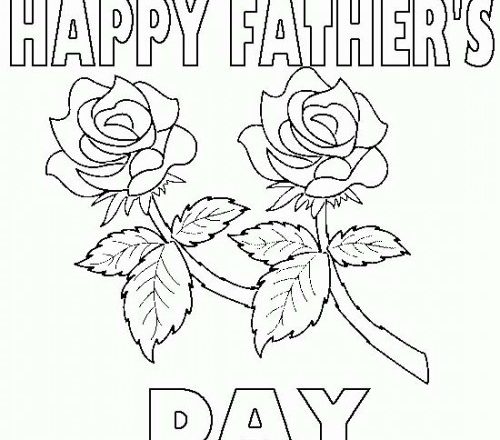 disegni da colorare happy father’ s day con rose