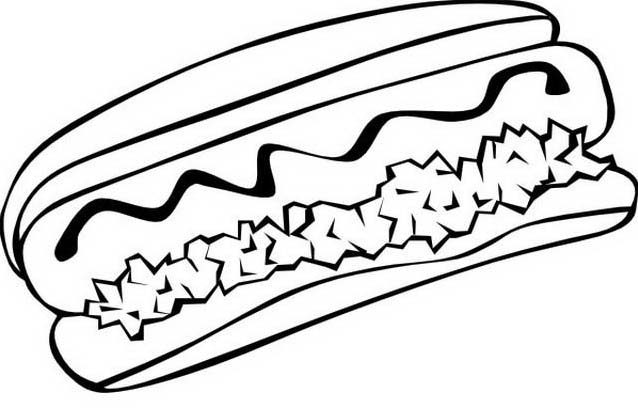 disegni da colorare hot dog con senape