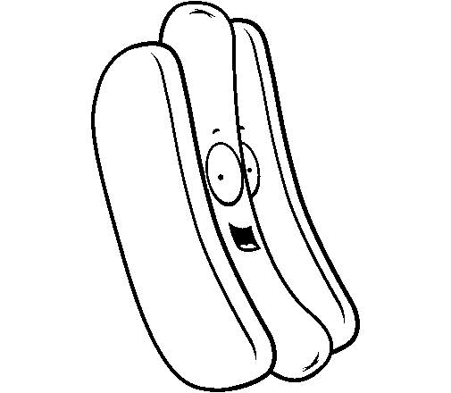 disegni da colorare hot dog simpatico