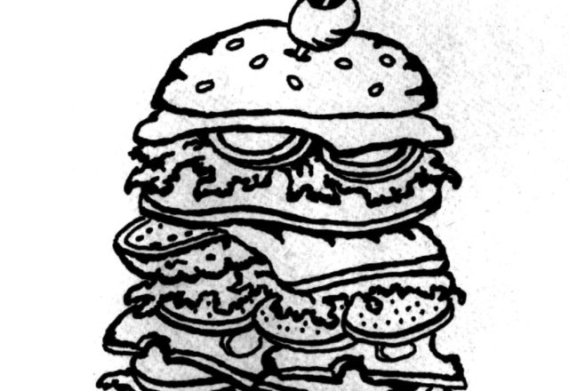 disegni da colorare mega hamburger