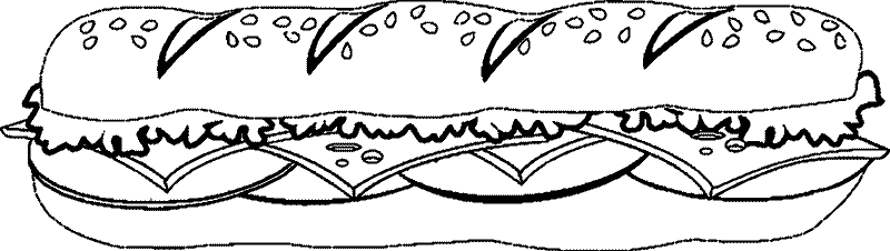 disegni da colorare panino al sesamo con formaggio