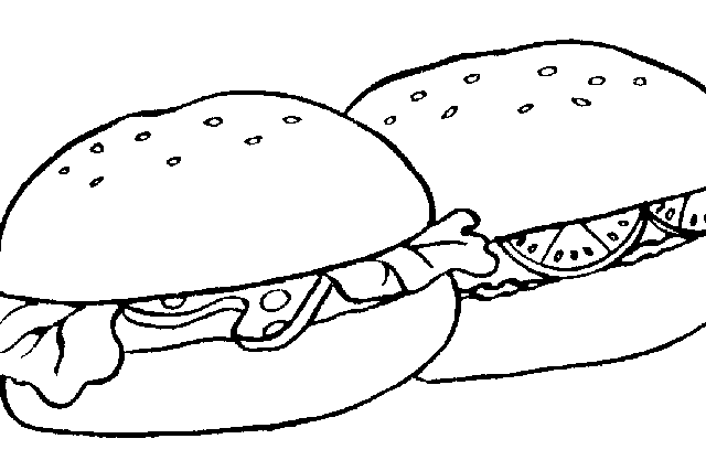 disegni da colorare panino hamburger