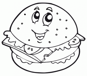 disegni da colorare panino harburger
