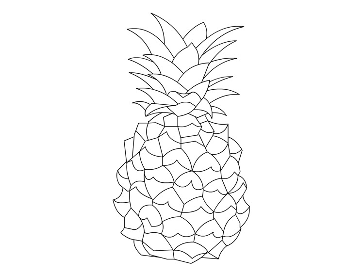 disegni da colorare per bambini ananas