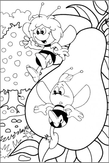 disegni da colorare per bambini ape maia e willy nel bosco