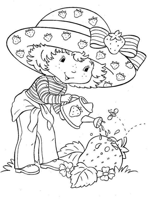 disegni da colorare per bambini fragolina dolcecuore nel suo giardino