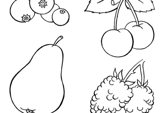 disegni da colorare per bambini frutta mista