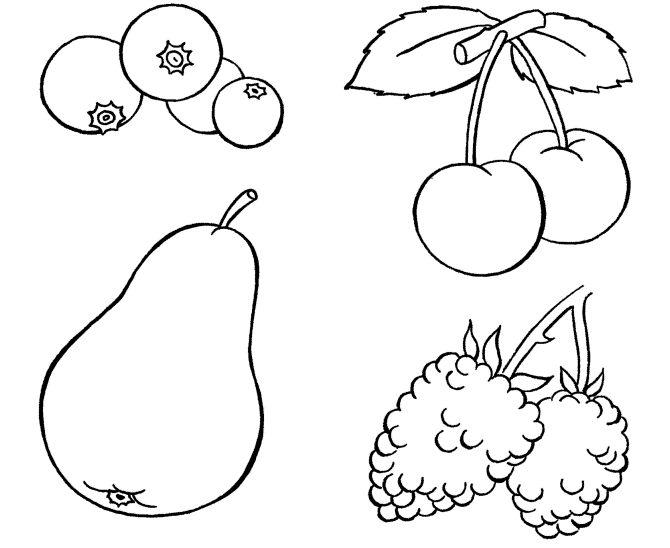 disegni da colorare per bambini frutta mista