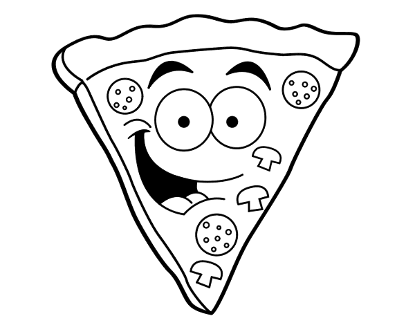 disegni da colorare per bambini gratis pizza felice