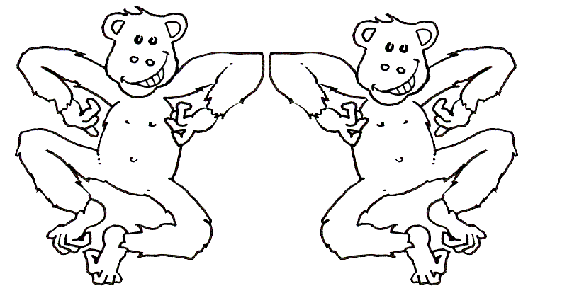 disegni da colorare per bambini gratis scimmie gemelle