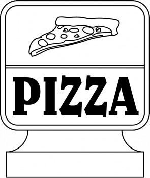 disegni da colorare per bambini insegna pizza
