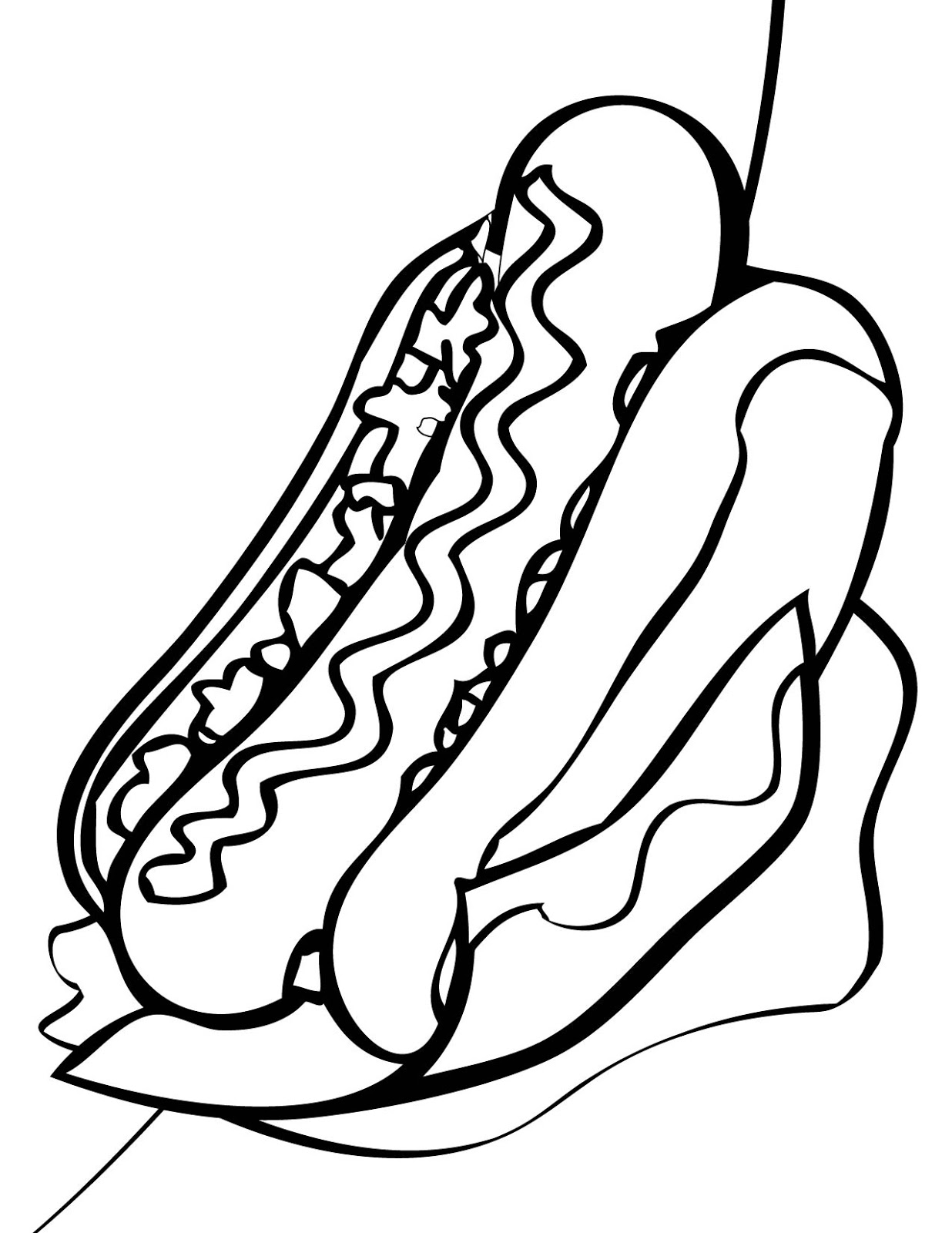 disegni da colorare per bambini maxi hot dog panino