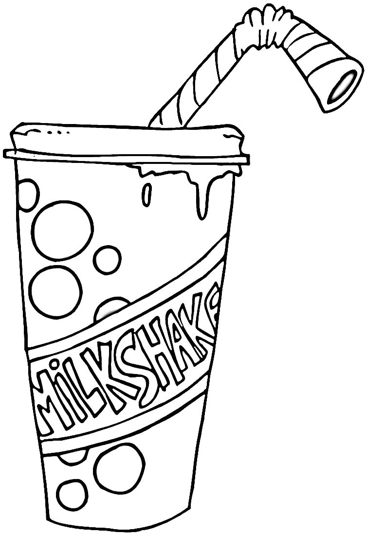 disegni da colorare per bambini milkshake alla fragola