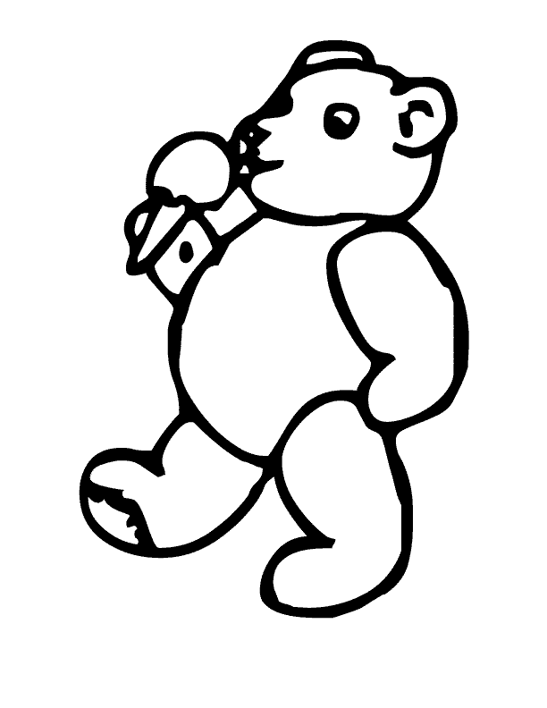 disegni da colorare per bambini orsetto mangia gelato