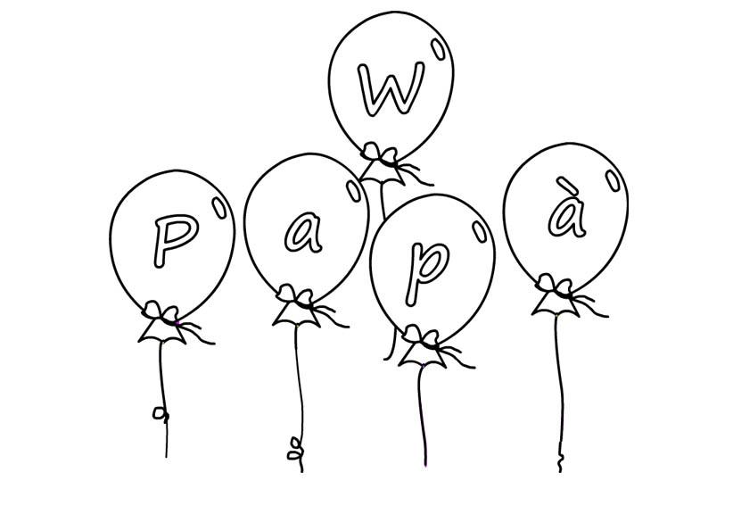 disegni da colorare per bambini palloncini w papà