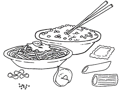 disegni da colorare per bambini piatto di pasta