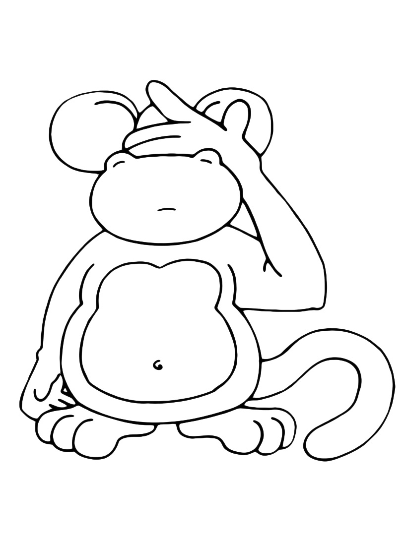 disegni da colorare per bambini scimmia non vedo