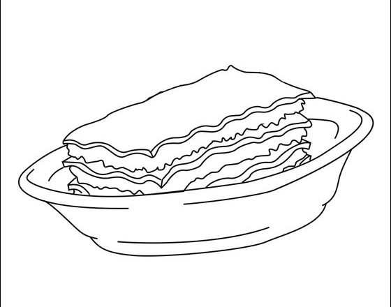 disegni da colorare piatto di lasagna