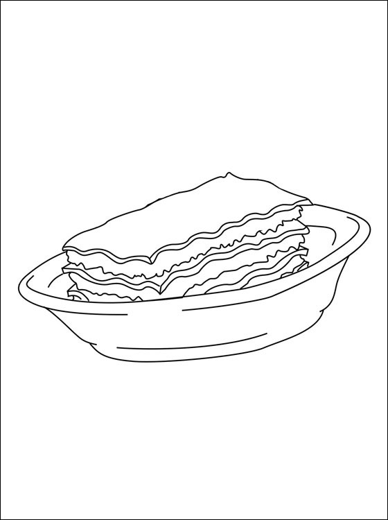 disegni da colorare piatto di lasagna