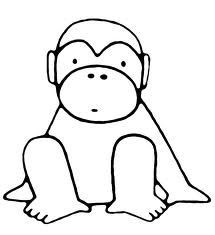 disegni da colorare scimmia baby per bambini