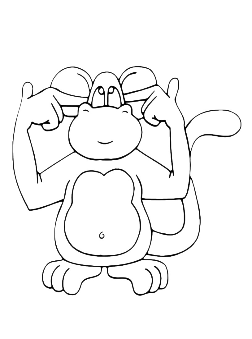 disegni da colorare scimmia per bambini gratis