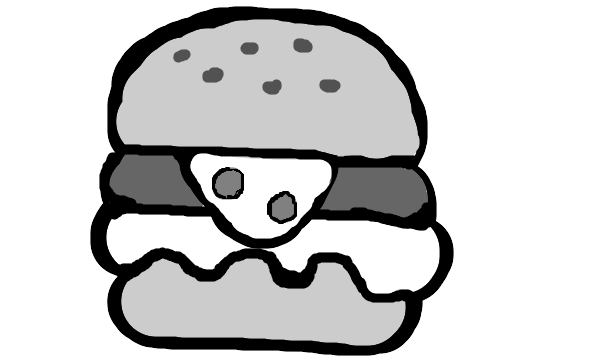 disegni da colorare semplice panino hamburger