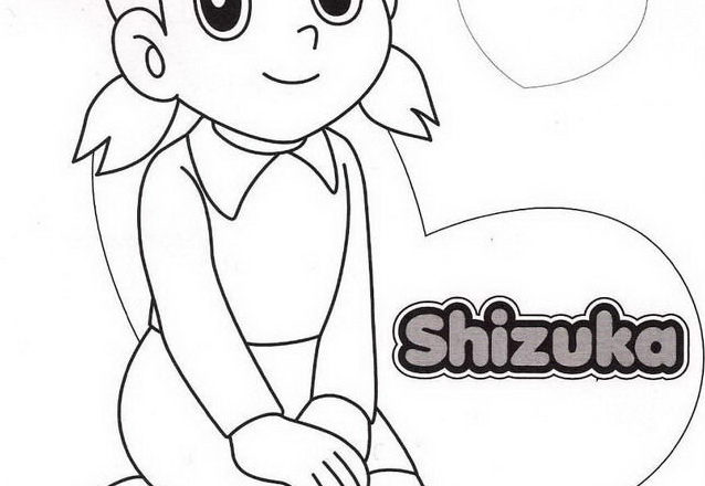 disegni da colorare shizuka amica di doraemon per bambini