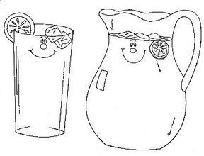disegni da colorare simpatica brocca con bicchiere