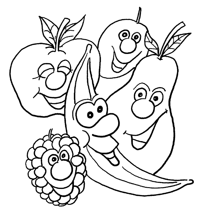 disegni da colorare simpatica frutta