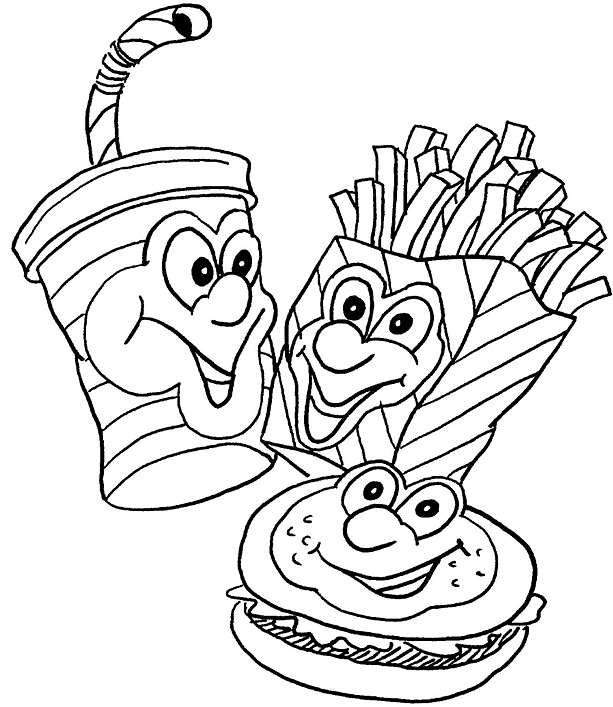 disegni da colorare simpatici hamburger