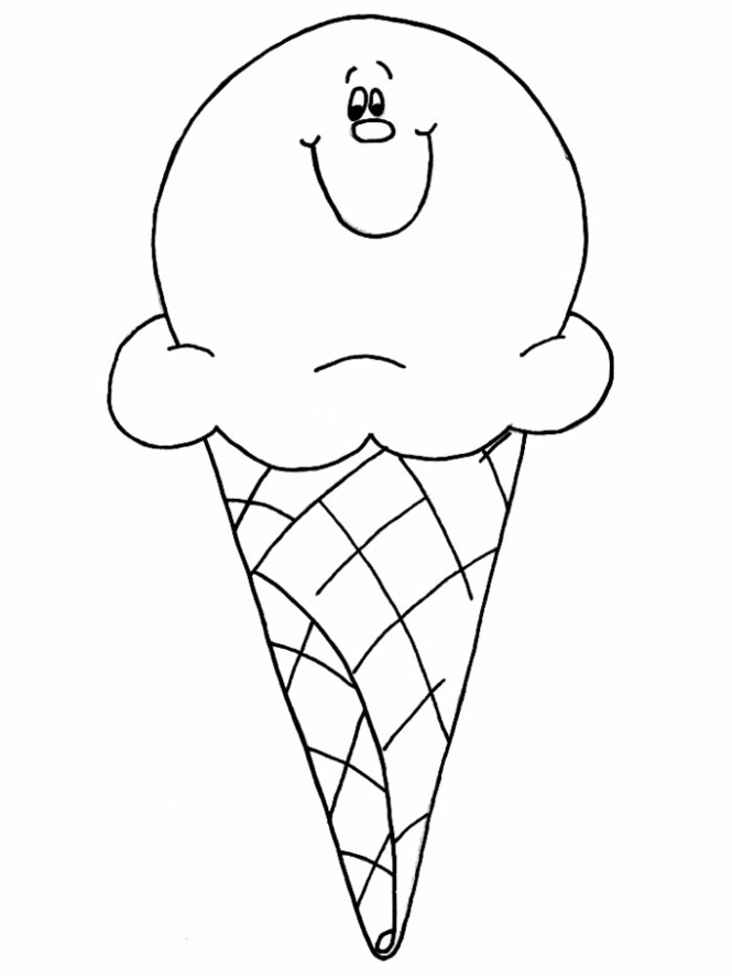 disegni da colorare simpatico cono gelato
