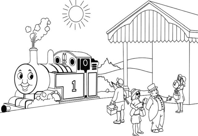 disegni da colorare thomas il trenino e il sindaco