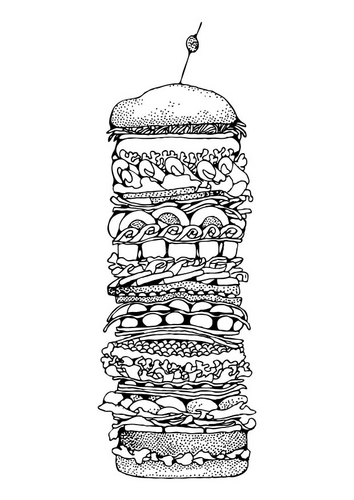disegni da colorare torre di panino